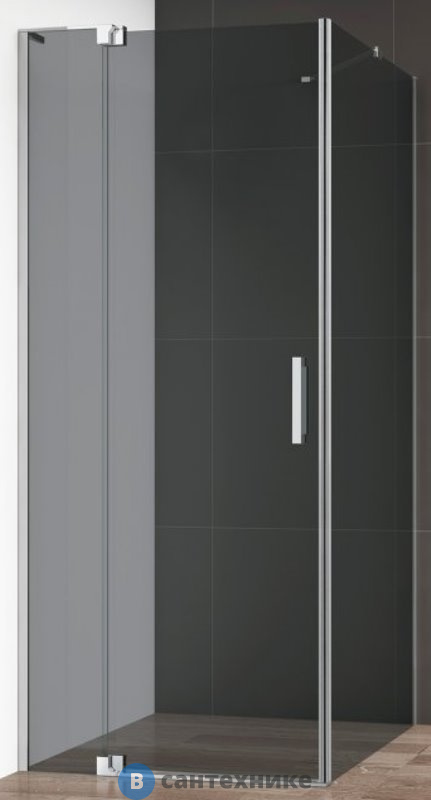 Душевой уголок Cezares SLIDER-AH-1-80-90/100-GRIGIO-Cr без поддона