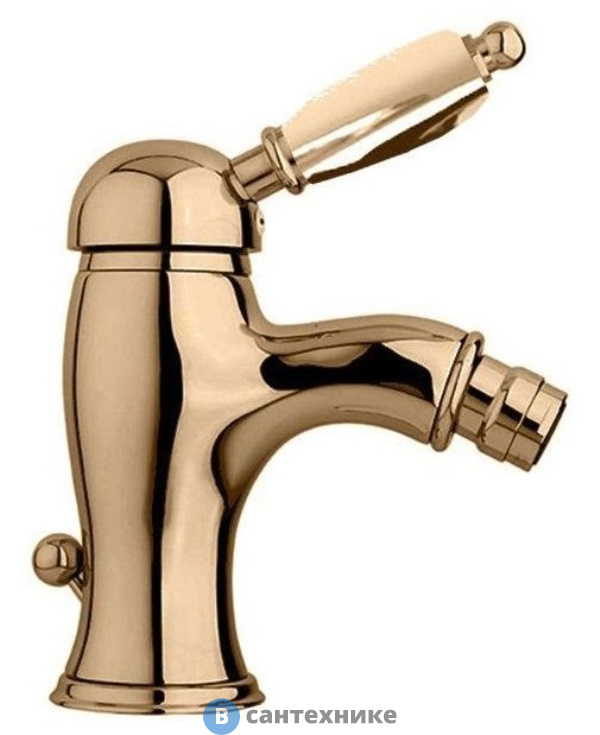 Смеситель Cezares ELITE-BSM1-02-M для биде однорычажный c донным клапаном, бронза, ручка бронза
