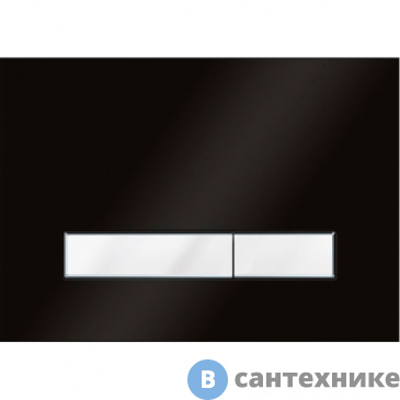 картинка Смывная клавиша KK-POL SPP/122/0/K Vitrum Grande V1, стекло (чёрный/ белый)