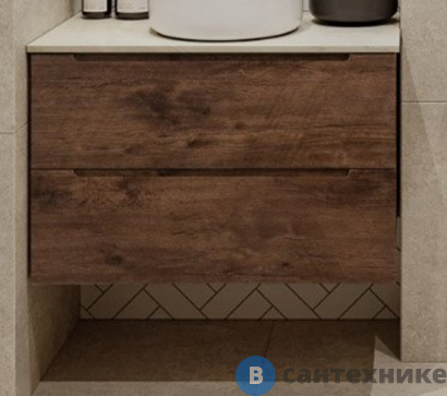 картинка Тумба BelBagno ETNA 80 со столешницей и накладной раковиной подвесная, etna80rw-kepbo-1302h301-set