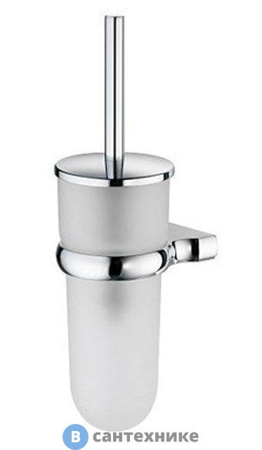 Щетка для унитаза WasserKRAFT Berkel K-6827 подвесная металл, хромоникелевое покрытие, матовое стекло