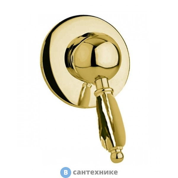 Смеситель Cezares ELITE-DIM-03/24-M встраиваемый, однорычажный для душа, золото, ручки металл