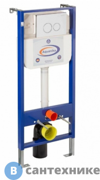 картинка Инсталляция Aquanika 10.702.450.02.19 д/подв. унитаза BASIC + клавиша, крепеж, шум./113х45х12/