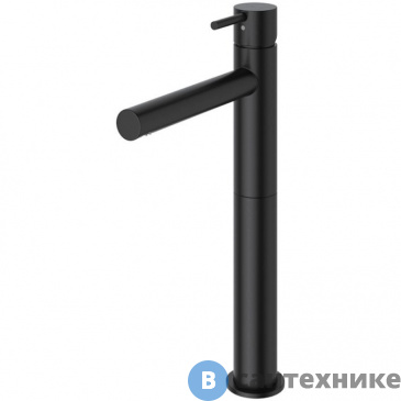 картинка Смеситель Cezares LEAF-LC1-L-NOP для накладной раковины однорычажный, с донным клапаном, Чёрный матовый