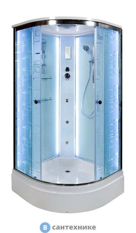 Душевая кабина Deto ЕМ2710 LED с гм. (100х100х220 см)