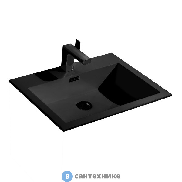 Раковина Vincea VCB-13600B из искусственного камня, черный