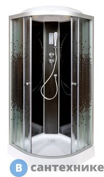 картинка Душевая кабина Deto L 809 с электрикой black (90х90х215 см)