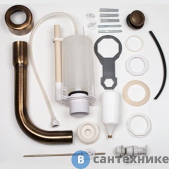 картинка Механизм AZZURRA слива с низкой трубой без подводки, бронза (B1900CZ/B br)