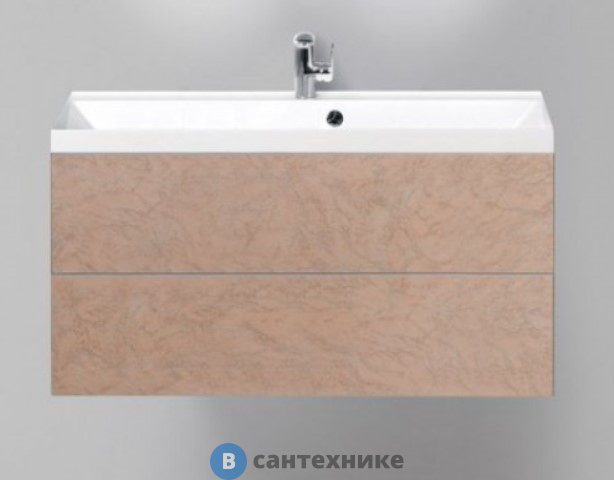 Тумба под раковину BelBagno 100 см REGINA-1000-2C-SO-MR-BLUM подвесная с двумя выкатными ящиками с механизмами PUSH (BLUM), Marmo Rosa