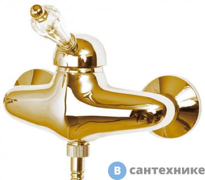 картинка Смеситель Cezares VINTAGE-DM-03/24-Sw для душа однорычажный, золото, ручкa Swarovski