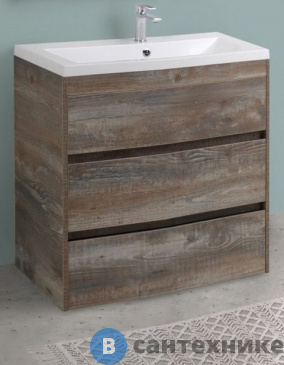 картинка Тумба под раковину Art & MAX FAMILY FAMILY-750-3C-PIA-PE напольная с тремя выкатными ящиками, Pino Esotica, 750x470x845