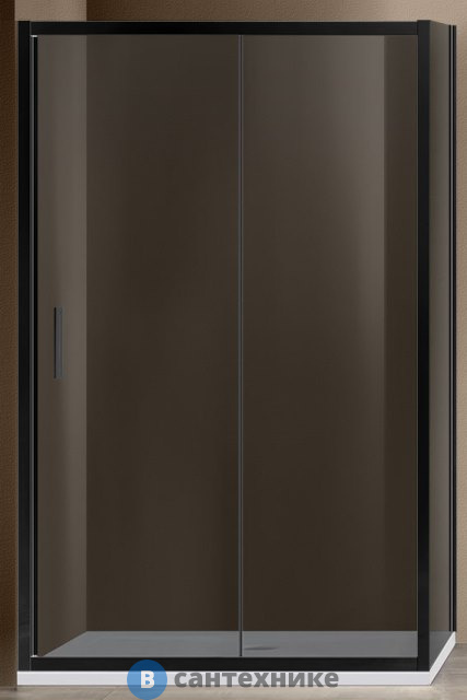 Душевой уголок Vincea Garda VSR-1G9012CGB, 1200*900, черный, стекло тонированное, без поддона