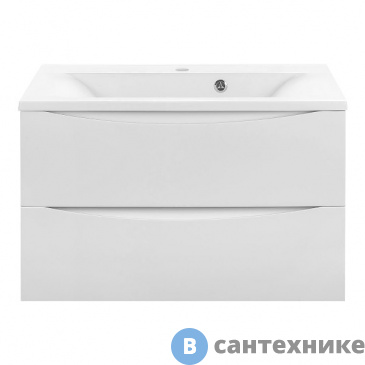 картинка Тумба под раковину Vincea Mia 750 подвесная, 2 выкатных ящика soft close, G.White (VMC-2MA750GW)