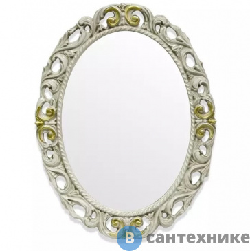 картинка Зеркало TW collection 72х92 см, в раме, цвет рамы слоновая кость/золото (TW03642avorio/oro)