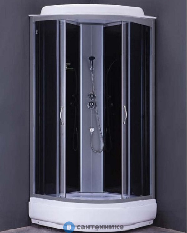 Душевая кабина Loranto CS-6690-25 G 90*90*215 чёрная
