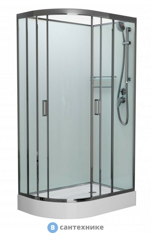 Душевая кабина Frank F418R М Brilliant правосторонняя низкий поддон б/к (без крыши) матовое стекло