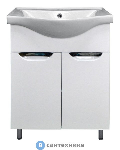 Тумба Loranto Стиль-60 (600*850*280) с раковиной Basic 60 (7060) (CS00070300)