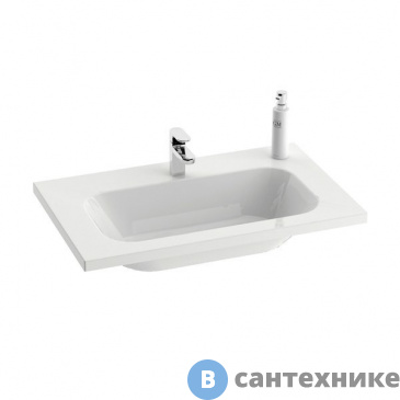 картинка Умывальник Ravak Chrome 600 белый со скрытым переливом (XJG01260000)