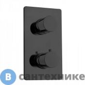 Термостат Bossini Oki для душа, встраиваемый, с девиаторм 1/2/3/4/5, чёрный матовый (Z00002.073), без внутренней части