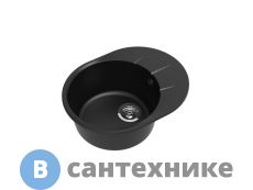 Кухонная мойка EWIGSTEIN Rund 45F 1-чаша+ крыло 580*450мм черный
