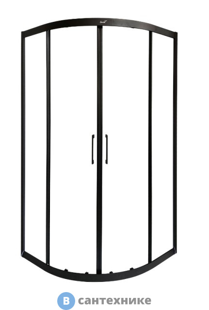 Душевой уголок Cerutti VIVA100B (100x100x195) с проз. стеклом, чёрный алюм. профилем, без поддона
