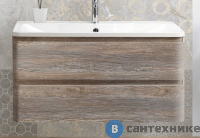 картинка Тумба под раковину BelBagno 100 см ALBANO-1000-2C-SO-PS подвесная с двумя выкатными ящиками, Pino Scania