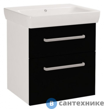 картинка Тумба под раковину Dreja Q MAX 60 S, черный (60124)