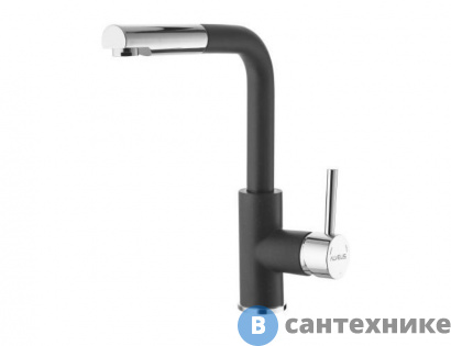 картинка Смеситель Alveus SIROS - P G91 CARBON чёрный (выдвижной излив) (1129048)
