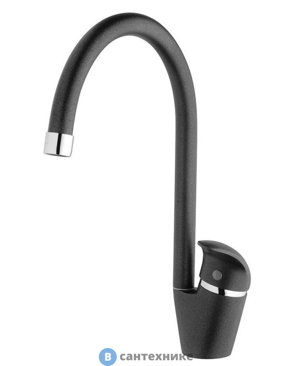 Смеситель Paini 6344570PNLMKM Sicily для кухни, гранит/чёрный