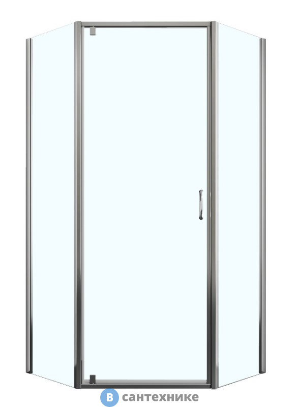 Душевое ограждениe AZARIO DALLAS 112P 90*90*200 хром, 5 мм прозрачное стекло (AZ-112P 90*90), без поддона