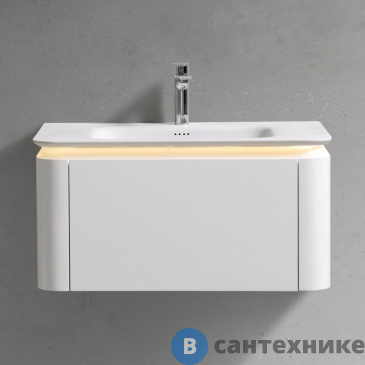 картинка Тумба с раковиной Black&White U925.800 DTS Corian / LED light (800x520x400)