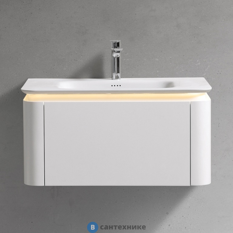 Тумба с раковиной Black&White U925.800 DTS Corian / LED light (800x520x400)