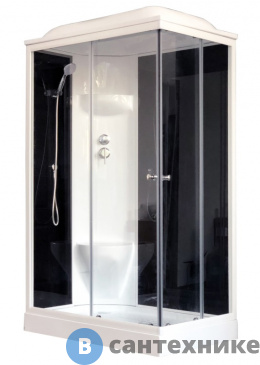 картинка Душевая кабина Royal Bath RB 8120HP6-BT 1200x800x2170 L (чёрное/ прозрачное) (RB8120HP6-BT-L)