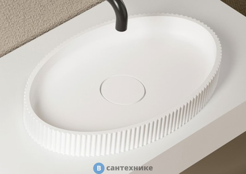 Раковина ABBER Stein AS2603 накладная белая матовая