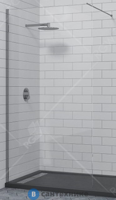 Перегородка для душа RGW WA-010 хром/матовое/8 мм 120*195 (351001012-21)