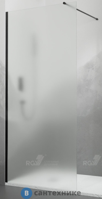 Душевая перегородка RGW WA-010B чёрный/матовое/8 мм 80*195 (351001008-24)