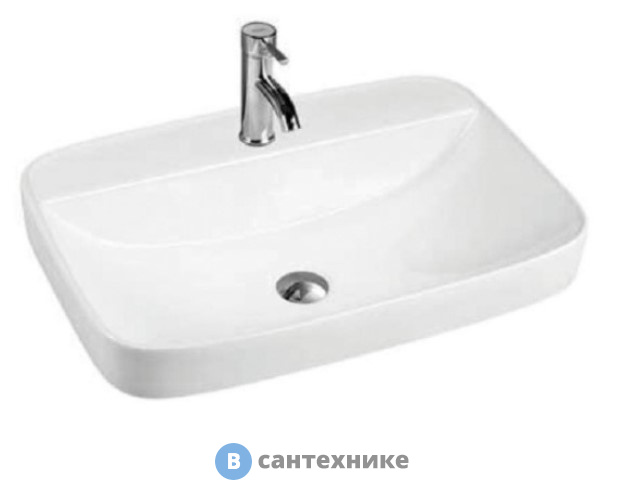 Раковина Art & MAX AM6400 керамическая полувстраиваемая