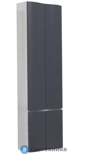 Шкаф-колонна Акватон ОНДИНА двустворчатая, графит (1A175803ODG20)