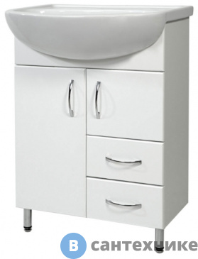 картинка Тумба под раковину СанТа Сити-60 2 ящ. (Ум. Уют 60) (201076)