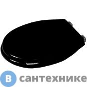 Сиденье SIMAS Lante для унитаза, с ручкой, черный/хром (микролифт) (LA006nero/cr)