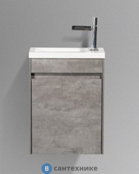 Тумба под раковину BelBagno 40 см PIETRA MINI-400-1A-SO-SCM-L подвесная с одной дверкой, Stucco Cemento