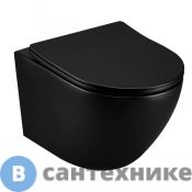 Унитаз подвесной Art & MAX OVALE AM011CHR-MB безободкового, чёрный матовый