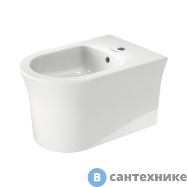 картинка Биде подвесное Duravit White Tulip 370x540 мм, с переливом, с 1 отв под смеситель, белый (2293150000)