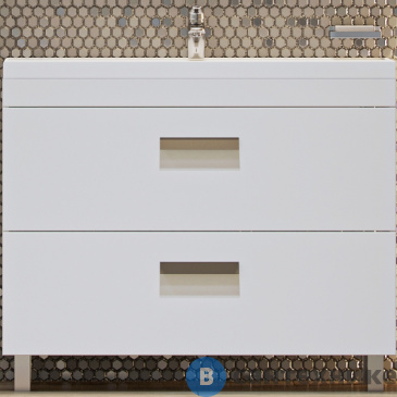 картинка Тумба с раковиной Velvex Orlando 100 напольная (белый матовый) (tnORL.100-211)