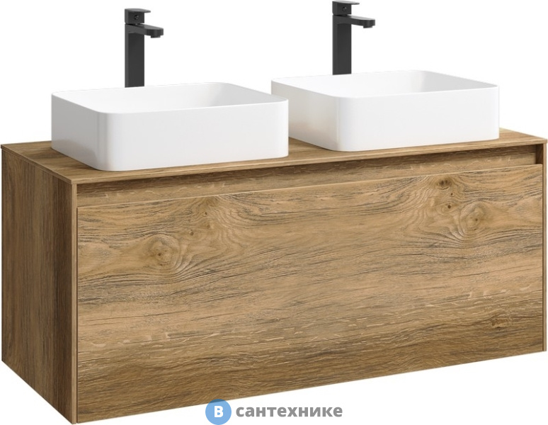 Тумба под умывальник Aqwella Mobi 120 подвесная, дуб балтийский, без фасада (MOB0112DB)