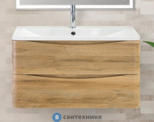 Тумба под раковину BelBagno 100 см ACQUA-1000-2C-SO-RR подвесная с двумя выкатными ящиками, Rovere Rustico
