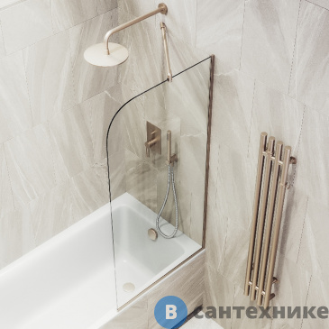 картинка Шторка для ванны в профиле MaybahGlass 1400*540 Стекло 6 мм Бесцветное (MGV-142-2у)