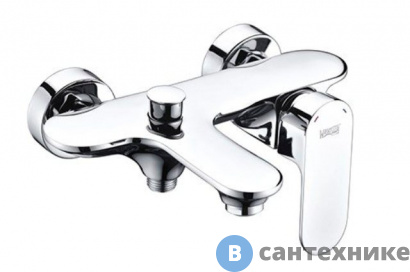 картинка Смеситель WasserKRAFT Dinkel 5801 для ванны с коротким изливом латунь, хромоникелевое покрытие