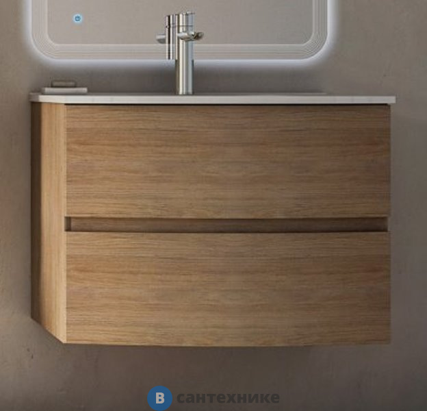 Тумба под раковину Cezares ELETTRA 55523 с двумя выдвижными ящиками Rovere tabacco, 74x51x55