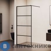 Перегородка для душа RGW WA-019-B  90*200 чёрный/ прозрачное (принт) (351001990-84)